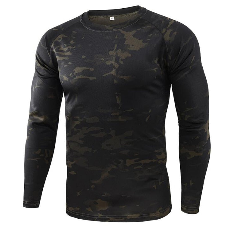 Outdoor Hunting Tactical T Shirts Combat Military Hunting T-shirt Breathable Quick Dry Army Camo Fishing Hiking Camping Tee Tops night
