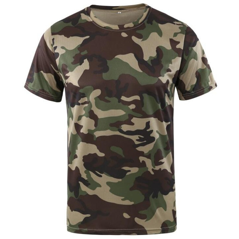 Outdoor Hunting Tactical T Shirts Combat Military Hunting T-shirt Breathable Quick Dry Army Camo Fishing Hiking Camping Tee Tops short jungle