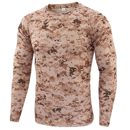 Outdoor Hunting Tactical T Shirts Combat Military Hunting T-shirt Breathable Quick Dry Army Camo Fishing Hiking Camping Tee Tops desert digital