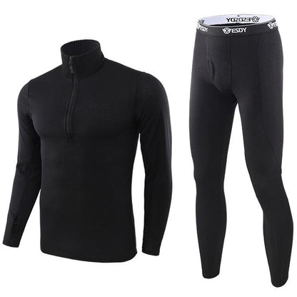 Outdoor Thermal Underwear Set Long Sleeve Tops Pants Hunting Underwear Army Tactical Gear Hiking Military Camping Warm Clothes 154black