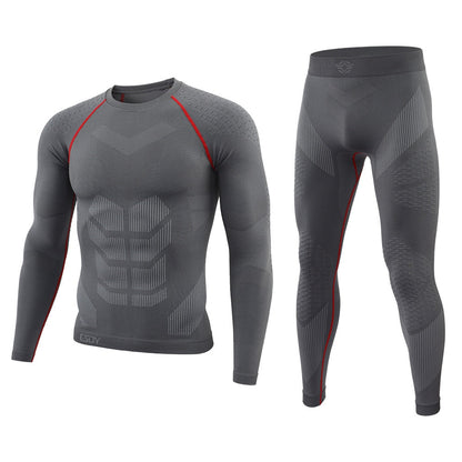 Outdoor Thermal Underwear Set Long Sleeve Tops Pants Hunting Underwear Army Tactical Gear Hiking Military Camping Warm Clothes 203grey