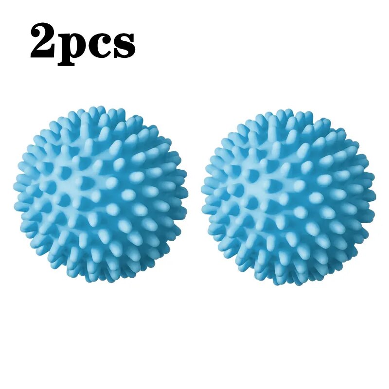 PVC Dryer Ball Reusable Laundry Balls Washing Machine Drying Fabric Softener Ball Hair Remover Clothes Cleaning Laundry Accessry 2pcs 1