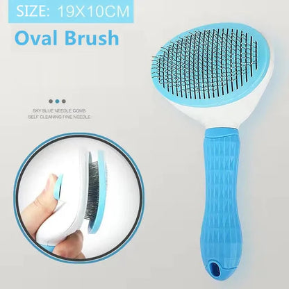 Pet Dog Cat Hair Brush Dog Comb Grooming And Care Cat Brush Stainless Steel Comb For Long Hair Dogs Cleaning Pets Dogs Supplies blue China