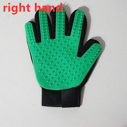 Pet Glove Cat Grooming Glove Cat Hair Deshedding Brush Remover Brush For Animal Gloves Dog Comb for Cats Bath Clean Massage Hair Right Green