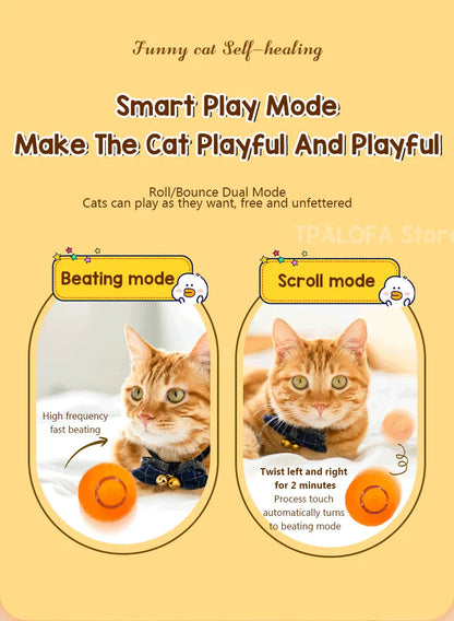 Pet Smart Cat Toy Electric Automatic Bounce Cat Ball Silicone Cat Interactive Toys Self-moving Kitten Toys for Indoor Playing