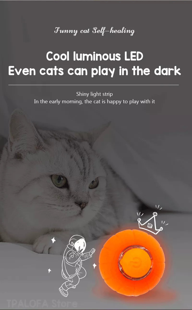 Pet Smart Cat Toy Electric Automatic Bounce Cat Ball Silicone Cat Interactive Toys Self-moving Kitten Toys for Indoor Playing