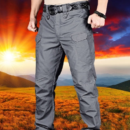Plus Size 6XL Cargo Pants Men Multi Pocket Outdoor Tactical Sweatpants Military Army Waterproof Quick Dry Elastic Hiking Trouser Gray
