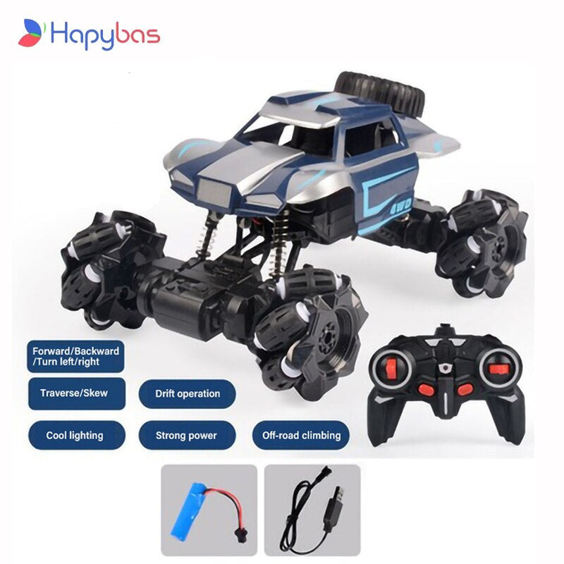 RC Car 4WD Radio Control Stunt Car Twisting Vehicle Drift RC Toys 360 Degree Rotating with with LED Light Off-Road for Kid