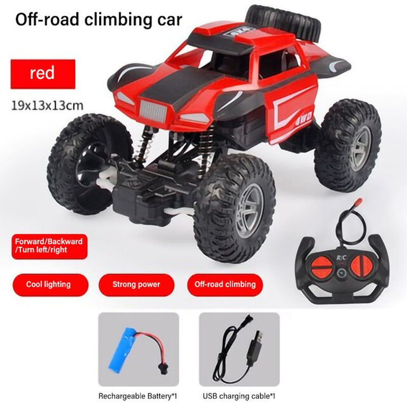 RC Car 4WD Radio Control Stunt Car Twisting Vehicle Drift RC Toys 360 Degree Rotating with with LED Light Off-Road for Kid Red