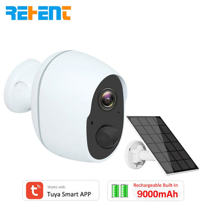 REHENT 3MP 9000mAh Battery WIFI Surveillance Camera Tuya Smart Home Outdoor Security Protection Wireless CCTV Camera Solar Panel Solar Camera