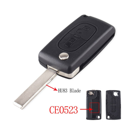 Remote key Case for Peugeot 207 307 308 407 607 807 For Citroen C2 C3 C4 C5 C6 Flip Folding Car Key shell 2/3/4 Buttons 2 Buttons 1