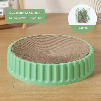 Round Cat Scratcher Pad Grinding Claws Cardboard Corrugated Paper Cats Scratching Board Kitten Scrapers Pet Furniture Supplies green China