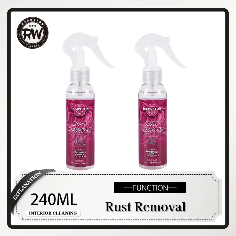 Rust Remover Spray Remove Iron Particles Car Paint Motorcycle RV Boat Faucet Metal Use Car Wax Car Wash Refurbishing Polishing 240ML