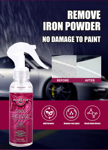 Rust Remover Spray Remove Iron Particles Car Paint Motorcycle RV Boat Faucet Metal Use Car Wax Car Wash Refurbishing Polishing