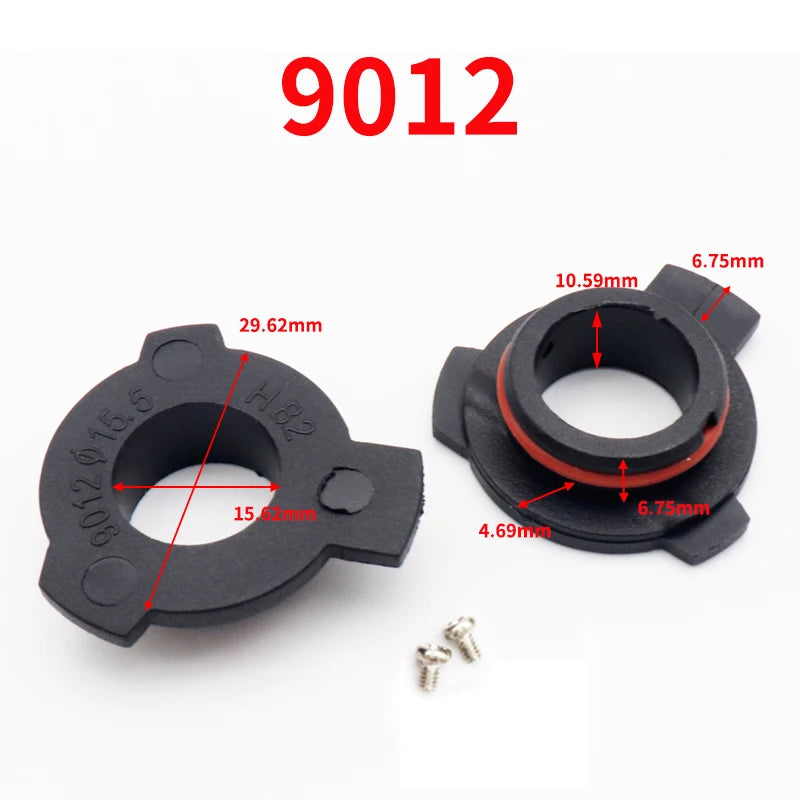 2Pcs Black Car LED Headlight Bulb Adapter Holder Base Sockets Retainer for H1 H3 H4 H7 H11 H13 9004 9005 9006 9007 9012