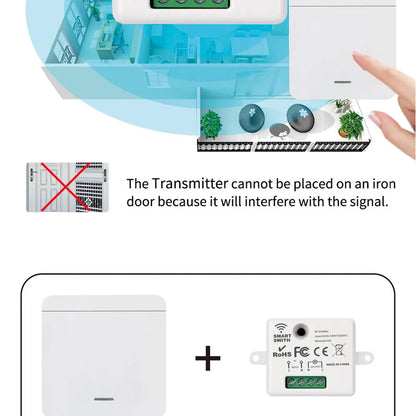 86 Wireless Smart RF 433Mhz 100-220V Wall Panel with Remote Control Mini Relay Receiver Home Led Light Lamp Switch