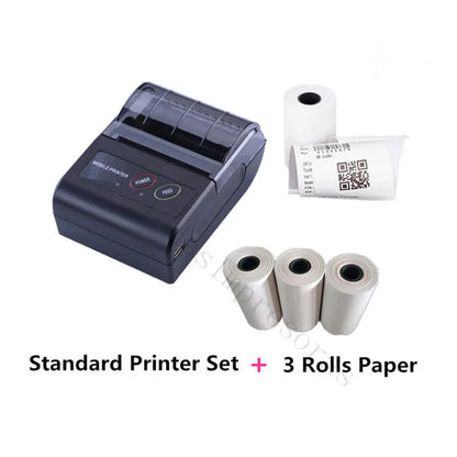 Mini Portable Thermal Printer Wireless Receipt Printer 58mm Ink-free USB BT ESC/POS Windows Android PC Factura Impresora Termica Add 3 Rolls Paper