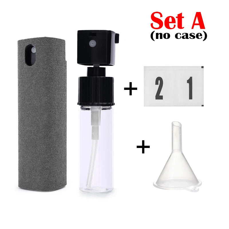 2in1 Microfiber Screen Cleaner Spray Bottle Set Mobile Phone Ipad Computer Microfiber Cloth Wipe Iphone Cleaning Glasses Wipes Grey Set A