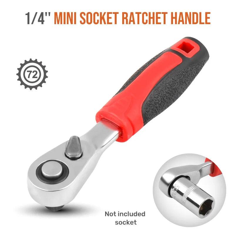 Mini treble 1/4 Ratchet Wrench Double Ended Quick Socket Ratchet Wrench Screwdriver Hex Torque Wrenches Set Spanner