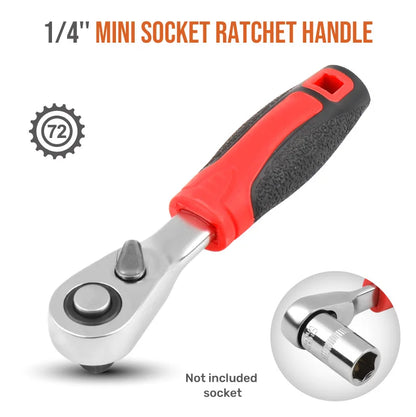 Mini 1/4" Ratchet Wrench Double Ended Quick Hex Torque Spanner Set Rod Screwdriver Bit Tool Socket Ratchet Handle Wrench Spanner