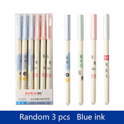 3Pcs/Set Constellation Erasable Gel Pens for School Office Writing Tools Kawaii Neutral Pen Stationery Gift 0.5mm Black Blue Ink F-Random 3PCS blue