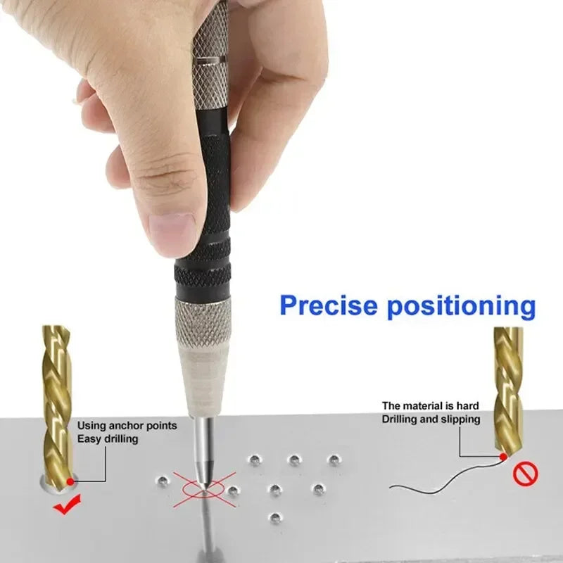 1pc Automatic center punch locator window breaker universal 28mm/155mm woodworking punch metal drill tool