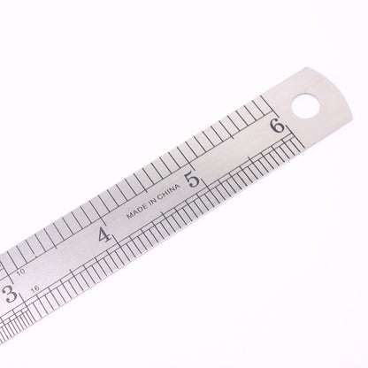 1PCS 15cm 6 Inch Ruler Precision Stainless Steel Metal Ruler Double-sided Learning Office Stationery Writing Supplies