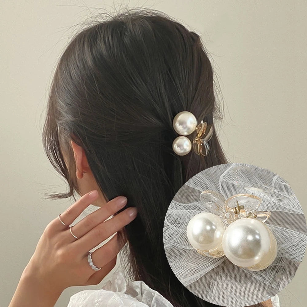 AWATYR 2021 New Hyperbole Big Pearls Acrylic Hair Claw Clips Big Size Makeup Hair Styling Barrettes for Women Hair Accessories 78-D 4.5cm China