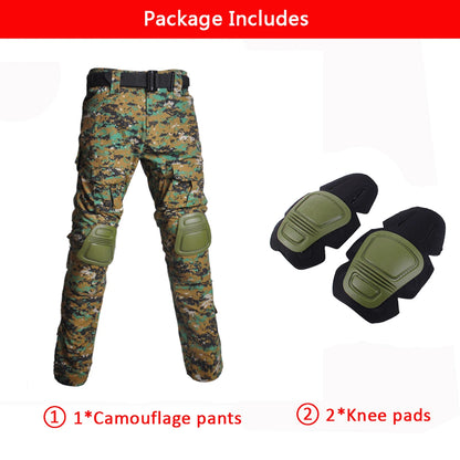 Multicam Camouflage Military Tactical Pants Army Wear-resistant Hiking Pant Paintball Combat Pant With Knee Pads Hunting Clothes