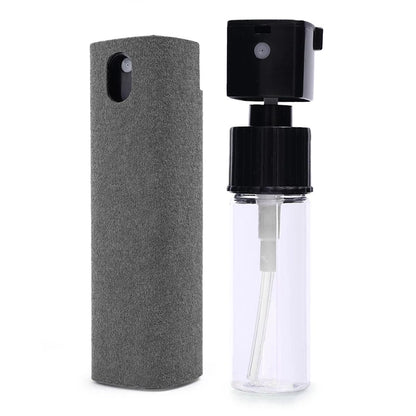 2in1 Microfiber Screen Cleaner Spray Bottle Set Mobile Phone Ipad Computer Microfiber Cloth Wipe Iphone Cleaning Glasses Wipes Grey (no liquid)