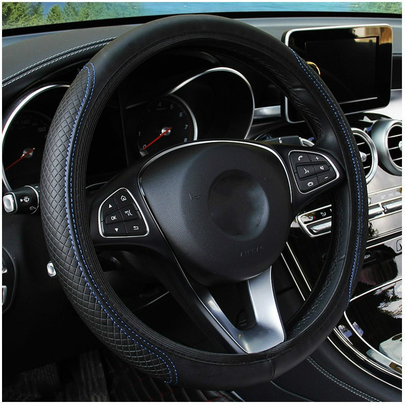 Universal Car Steering Wheel Cover Skidproof Auto Steering- Wheel Cover Anti-Slip Embossing Leather Car-styling Car Accessories