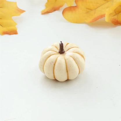 Mini Artificial Halloween Pumpkin Decor Simulation Vegetable DIY Craft Halloween Home Party Decoration Props Farmhouse Harvest White gold