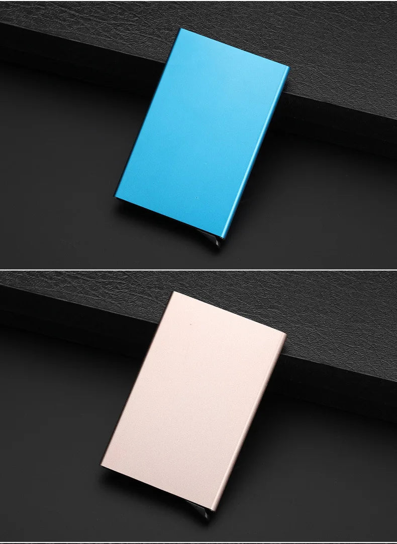 Anti-theft ID Credit Card Holder Minimalist Porte Carte Thin Aluminium Metal Wallets Pocket Case Bank Women Men Credit Card Box