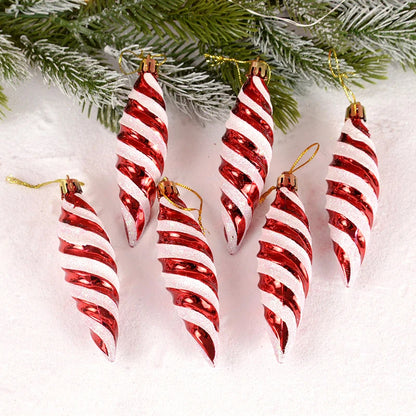 6pcs Christmas Lollipop Candy Cane Pendant Xmas Tree Hanging Ball Ornaments Christmas Decorations for Home 2024 New Year Gift