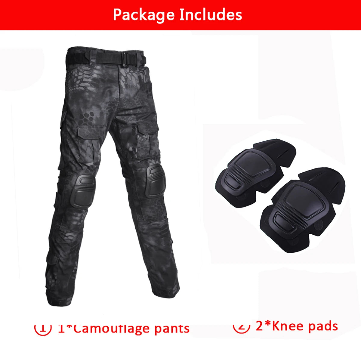 Multicam Camouflage Military Tactical Pants Army Wear-resistant Hiking Pant Paintball Combat Pant With Knee Pads Hunting Clothes black python pants