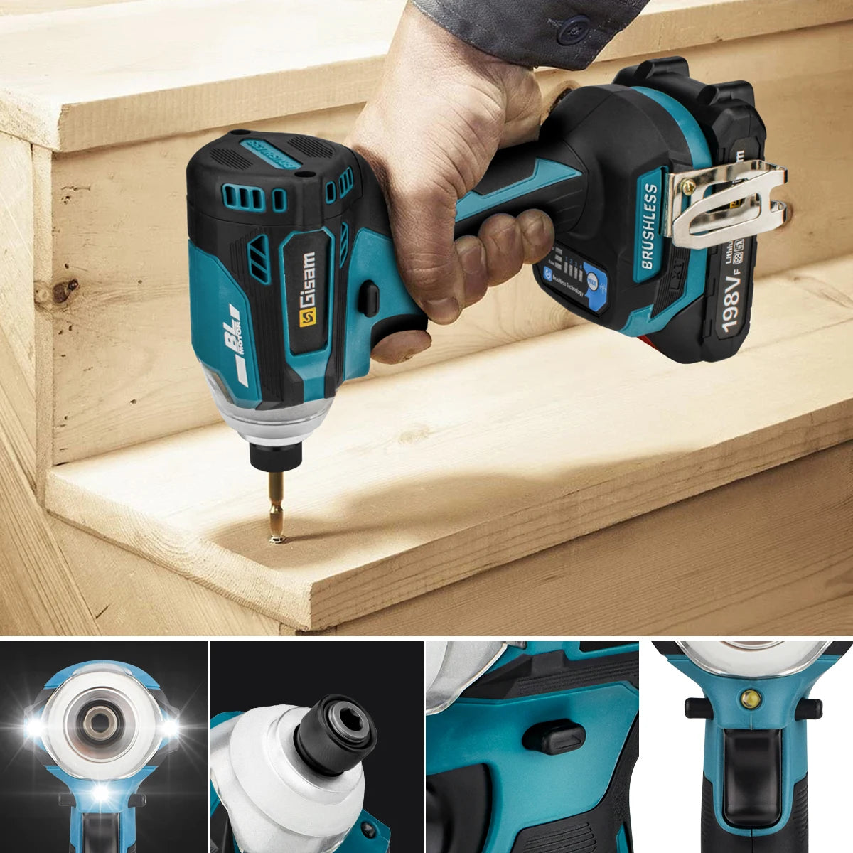 Brushless Impact Electric Screwdriver 588NM 4 Speed Cordless Impact Drill 1/4 Square Drive DIY Power Tool For Makita 18V Battery