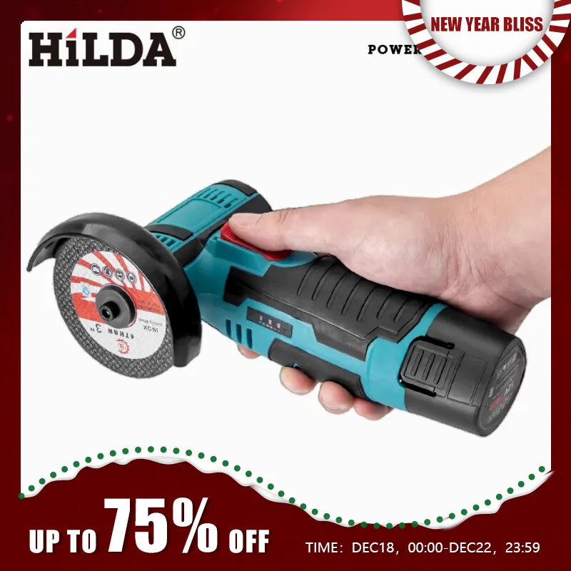 HILDA 12v Mini Angle Grinder Rechargeable Grinding Tool Polishing Grinding Machine For Cutting Diamond Cordless Power Tools