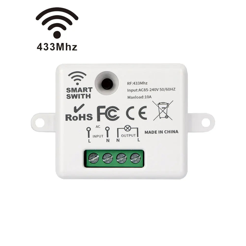 86 Wireless Smart RF 433Mhz 100-220V Wall Panel with Remote Control Mini Relay Receiver Home Led Light Lamp Switch 1 Receiver