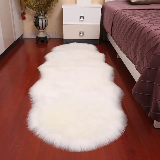New Carpet Plush Soft Sheepskin Bedroom Carpet Imitation Wool Pad Long Hair Bedside Mat Sofa Cushion Rugs Living Room Fur Carpet PD1001 CHINA