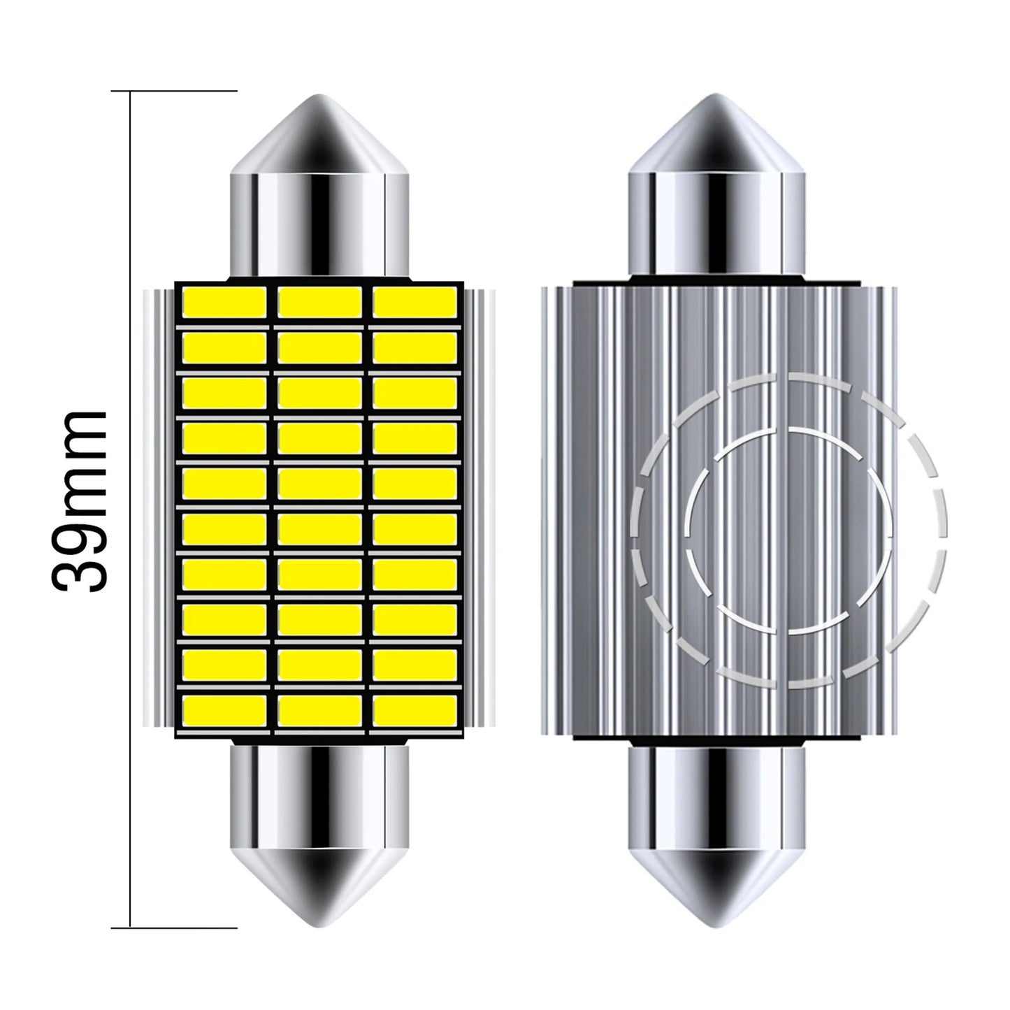 For BMW 39mm Number Plate Led White Light Bulbs White 6000K License Plate Lamp 5W No Error E39 E60 E61 E53 E70 E46 E90 E91 E92