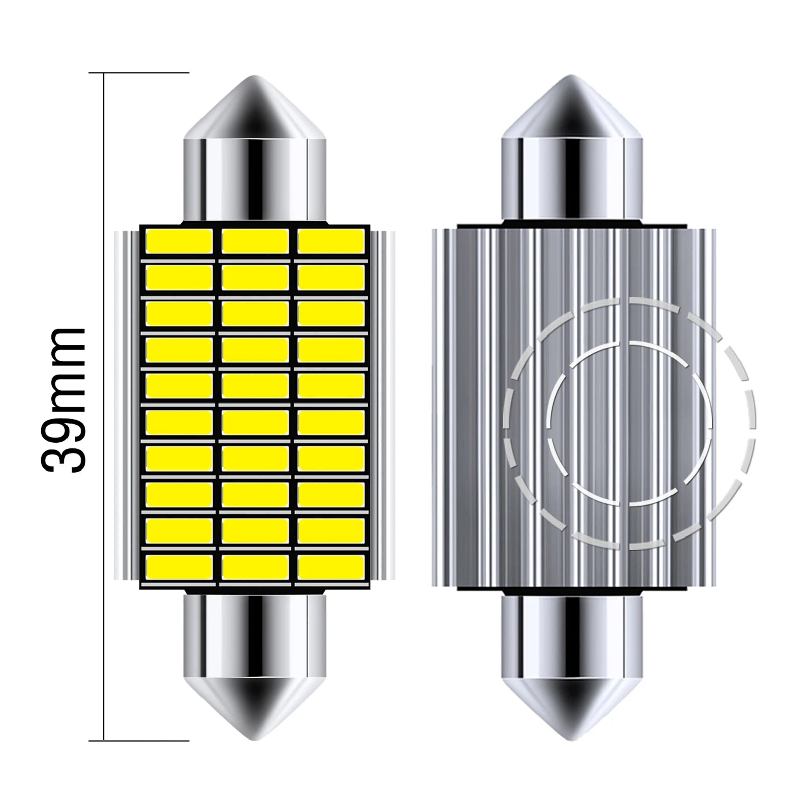 For BMW 39mm Number Plate Led White Light Bulbs White 6000K License Plate Lamp 5W No Error E39 E60 E61 E53 E70 E46 E90 E91 E92