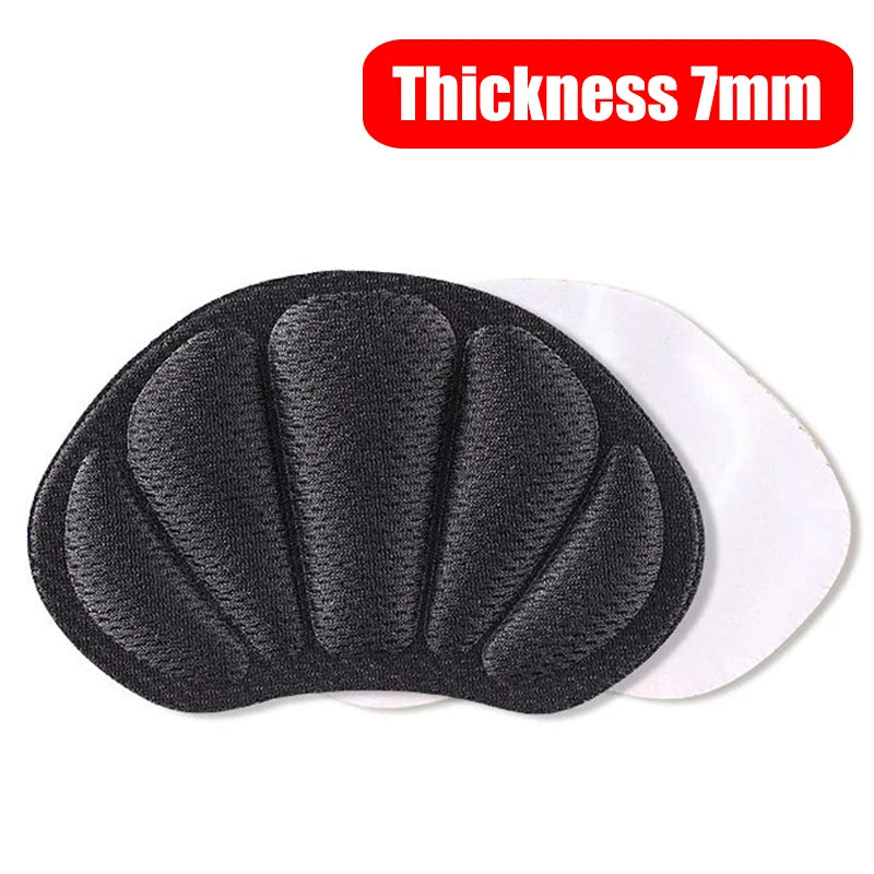 Insoles Patch Heel Pads for Sport Shoes Adjustable Size Antiwear Feet Pad Cushion Insert Insole Heel Protector Back Sticker E - Black (7mm)