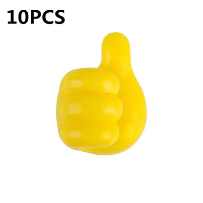 Multifunctional Cable Organizer Clip Holder Thumb Hooks Wire Wall Hooks Hanger Storage Cable Holder For Earphone Mouse Car Home 10PCS Yellow