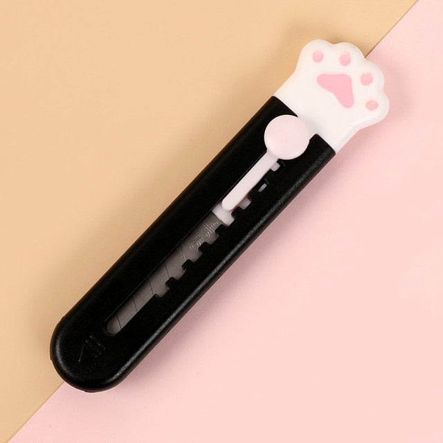 1Pc Art Cutter Kawaii Cat Claw Utility Knife Student Art Supplies DIY Tools Girl Gifts Creative Stationery School Supplies 1pcs black