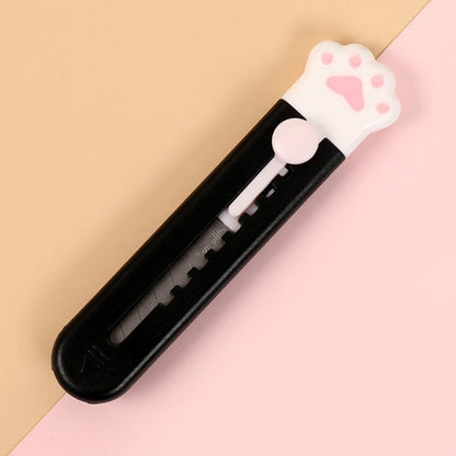 1Pc Art Cutter Kawaii Cat Claw Utility Knife Student Art Supplies DIY Tools Girl Gifts Creative Stationery School Supplies 1pcs black