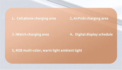 4 in 1 Wireless Charger Stand Light For iPhone 14 13 12 11 X Apple Watch Airpods Samsung Galaxy Watch Fast Charging Dock Station