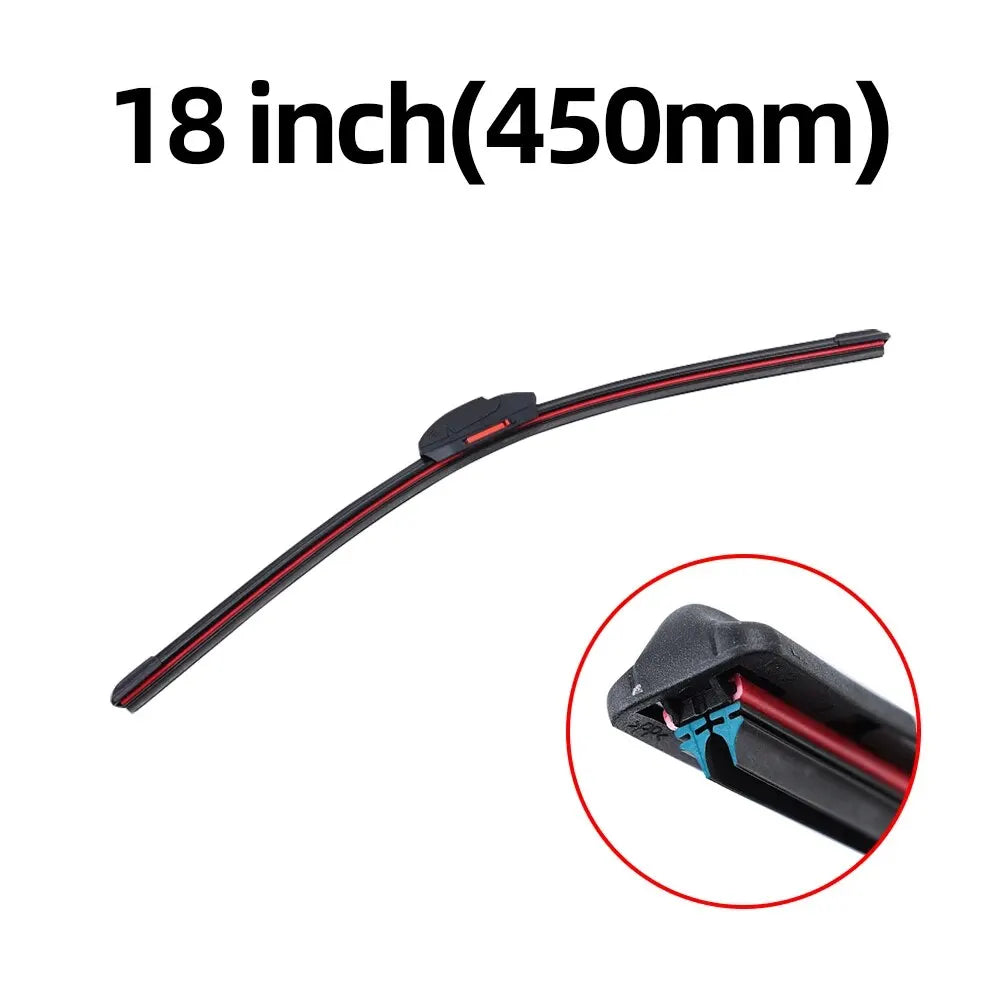 Universal Car Windshield Wiper Blades Double Layer Soft Rubber Automotive Replacement Wipers Easy to Install 18" 22" 24" 26" 18 Inch (450mm)