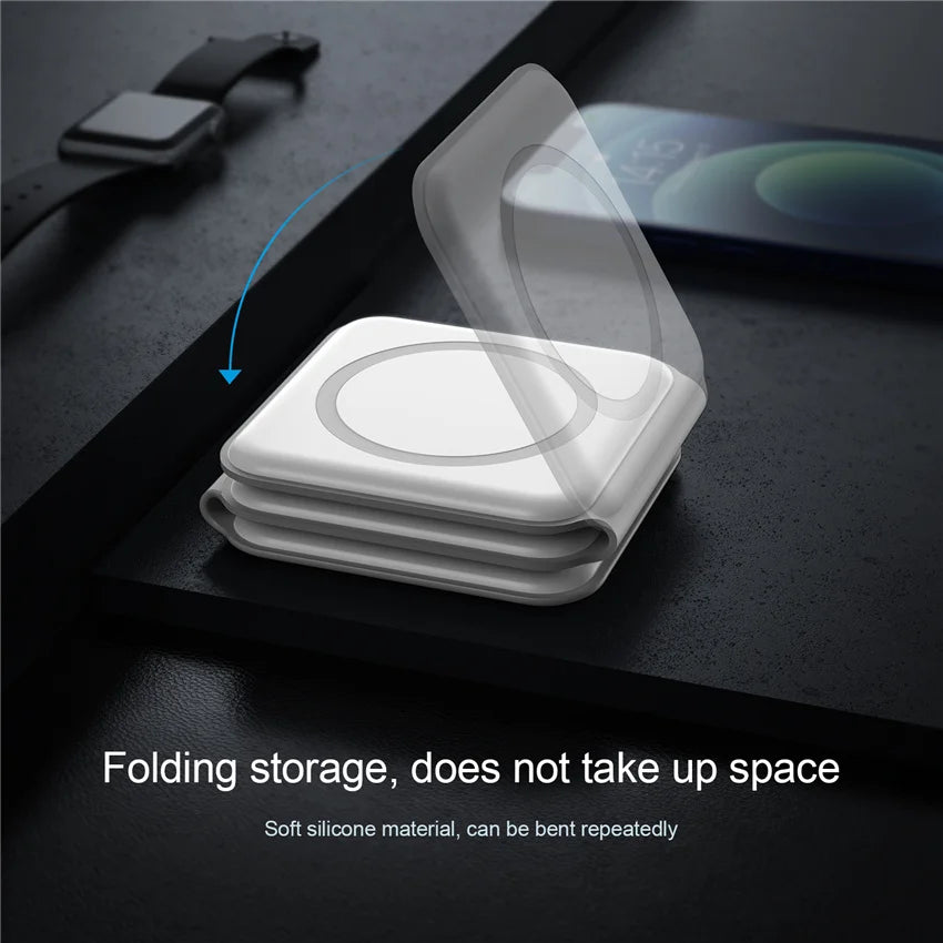 3 In 1 Magnetic Wireless Charger Pad Stand Foldable for iPhone 15 14 13 12 11 Apple Watch AirPods 15W Fast Charging Dock Station