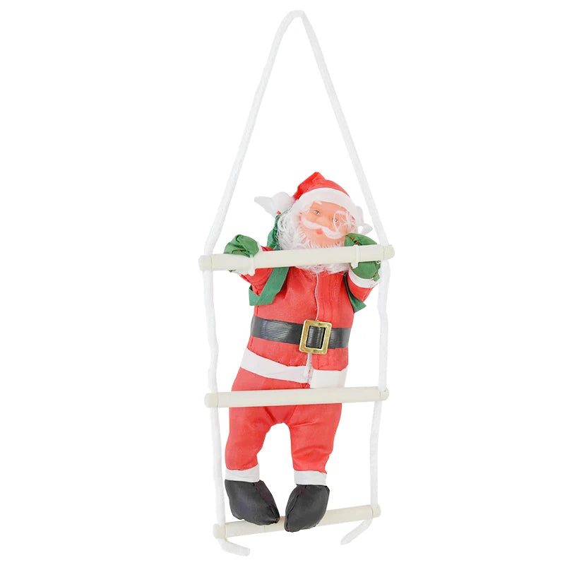 Christmas Ornaments Gift Climbing Ladder Santa Claus Christmas Tree Wall Hanging Pendants Climbing Rope Doll New Year Kids Toy A