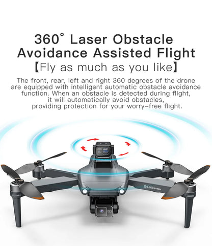 L600 PRO MAX Drone 4K Three-Axis PTZ HD Dual Camera Laser Obstacle Avoidance Brushless Motor GPS 5G WIFI RC FPV Quadcopter Toys